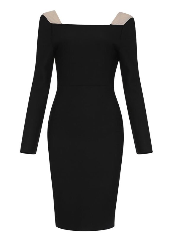 Charmaine Black Long Sleeve Backless Mini Dress - Image 12