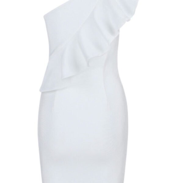 Jacenia White One Shoulder Bandage Dress