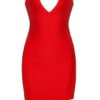 Akua Red Asymmetric Bandage Dress