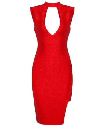 Akua Red Asymmetric Bandage Dress