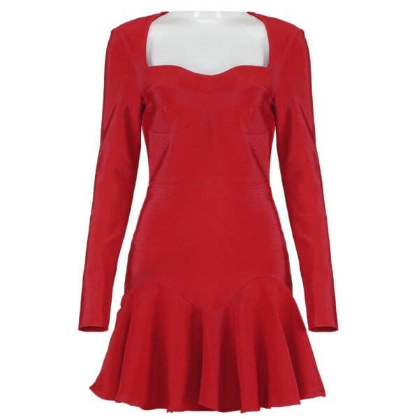 Isabella Red Long Sleeve Mini Dress