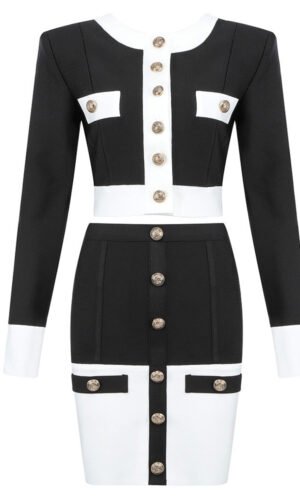 Hailee Long Sleeve Two Piece Bandage Dress