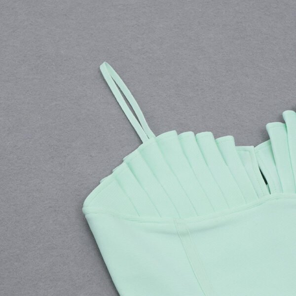 Leah Pleated Bustier Mint Green Mini Dress - Image 11