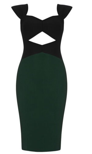 Lila Black Green Mini Strap Dress