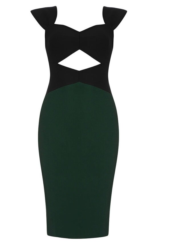 Lila Black Green Mini Strap Dress