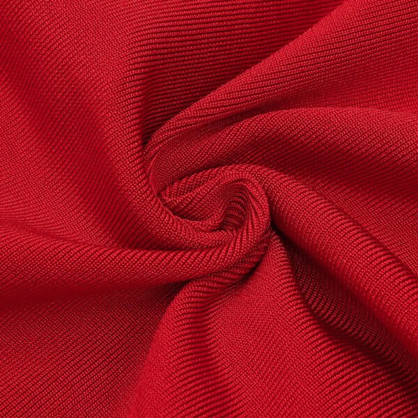 Emily Strapless Red Bustier Maxi Dress - Image 9