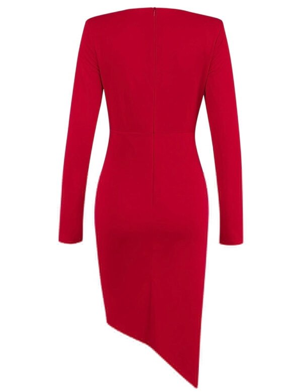 Lillian Long Sleeve Red Mini Dress - Image 2