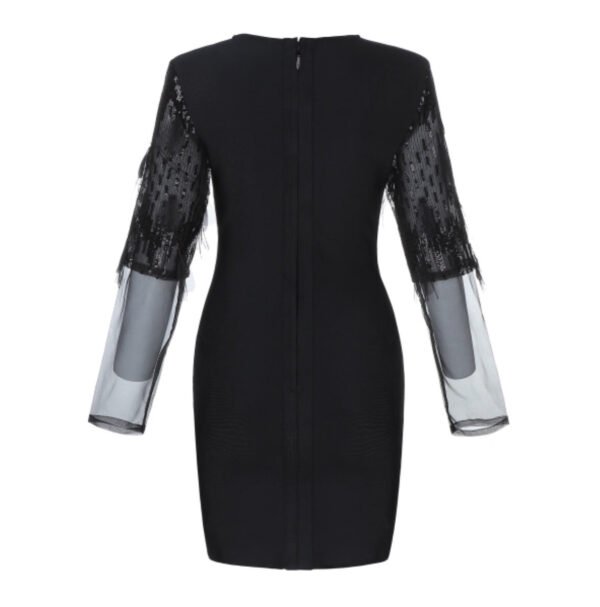 Jowita Black Mini Long Sleeve Dress - Image 2