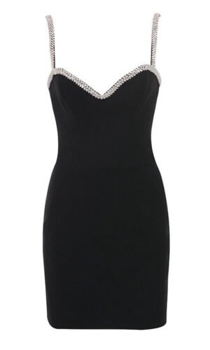 Kailey Mini Spaghetti Strap Black Dress