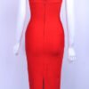 Isabelle Red Halter Neck Bandage Dress - Image 3
