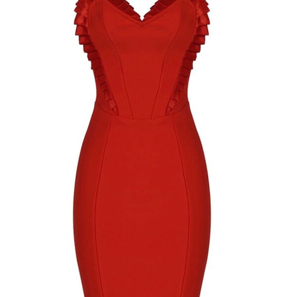 Catalina Strapless Heart Detail Mini Dress - Red