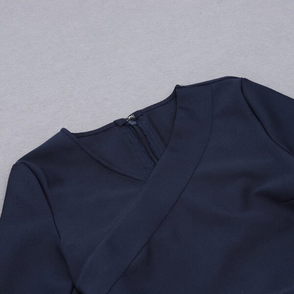 Josie Navy Blue Short Sleeve Midi Dress - Image 11