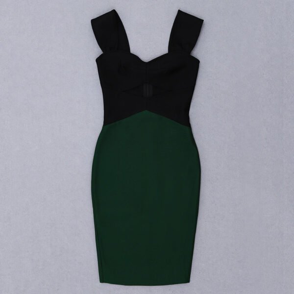 Lila Black Green Mini Strap Dress - Image 13