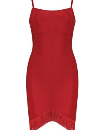 red strap mini dress