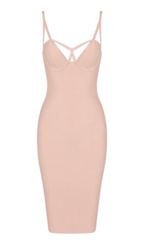 Lennon Peach Bustier Strappy Mini Dress