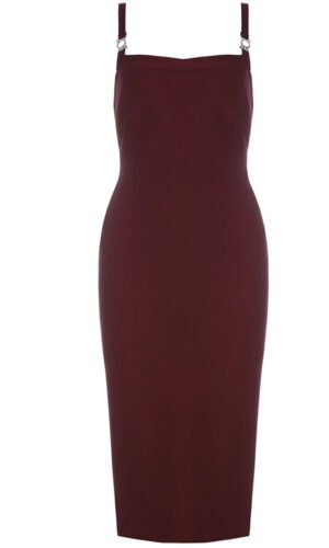 Sadie Wine Red Spaghetti Strap Midi Dress