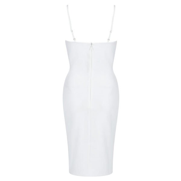 Lilah White Spaghetti Strap Midi Dress - Image 12