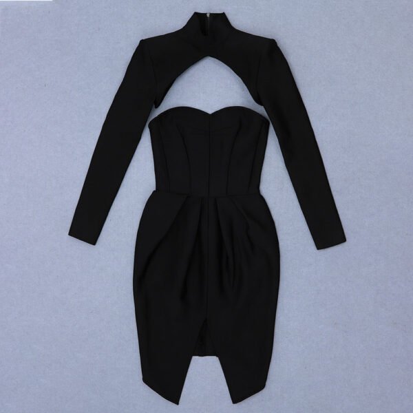 Lily Black Long Sleeve Two Piece Style Mini Dress - Image 10