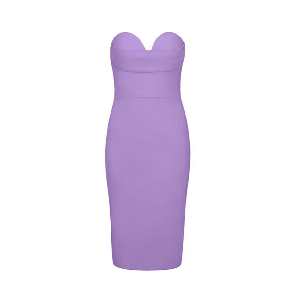 Jolie Purple Strapless Midi Dress