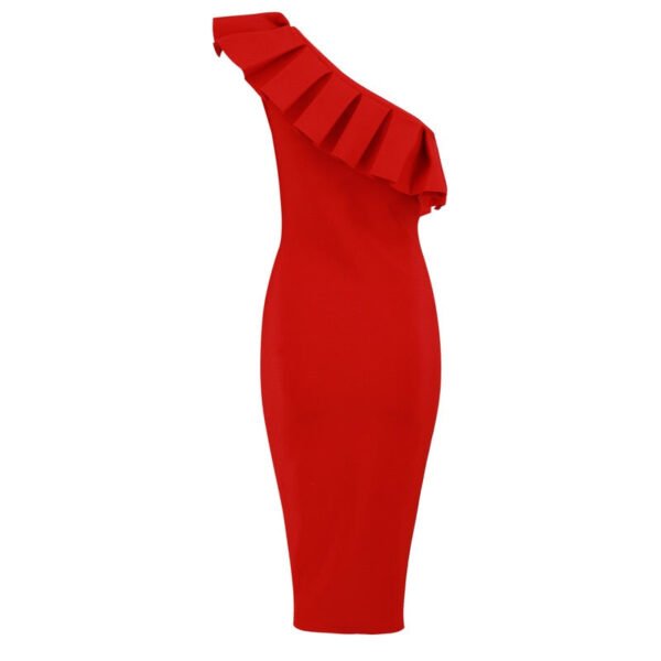 Jemma Red One Shoulder Strap Bandage Dress - Image 3