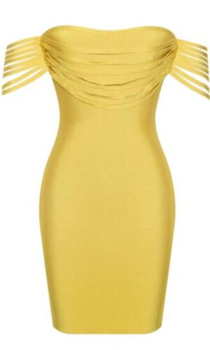 Kasey Yellow Bandage Dress