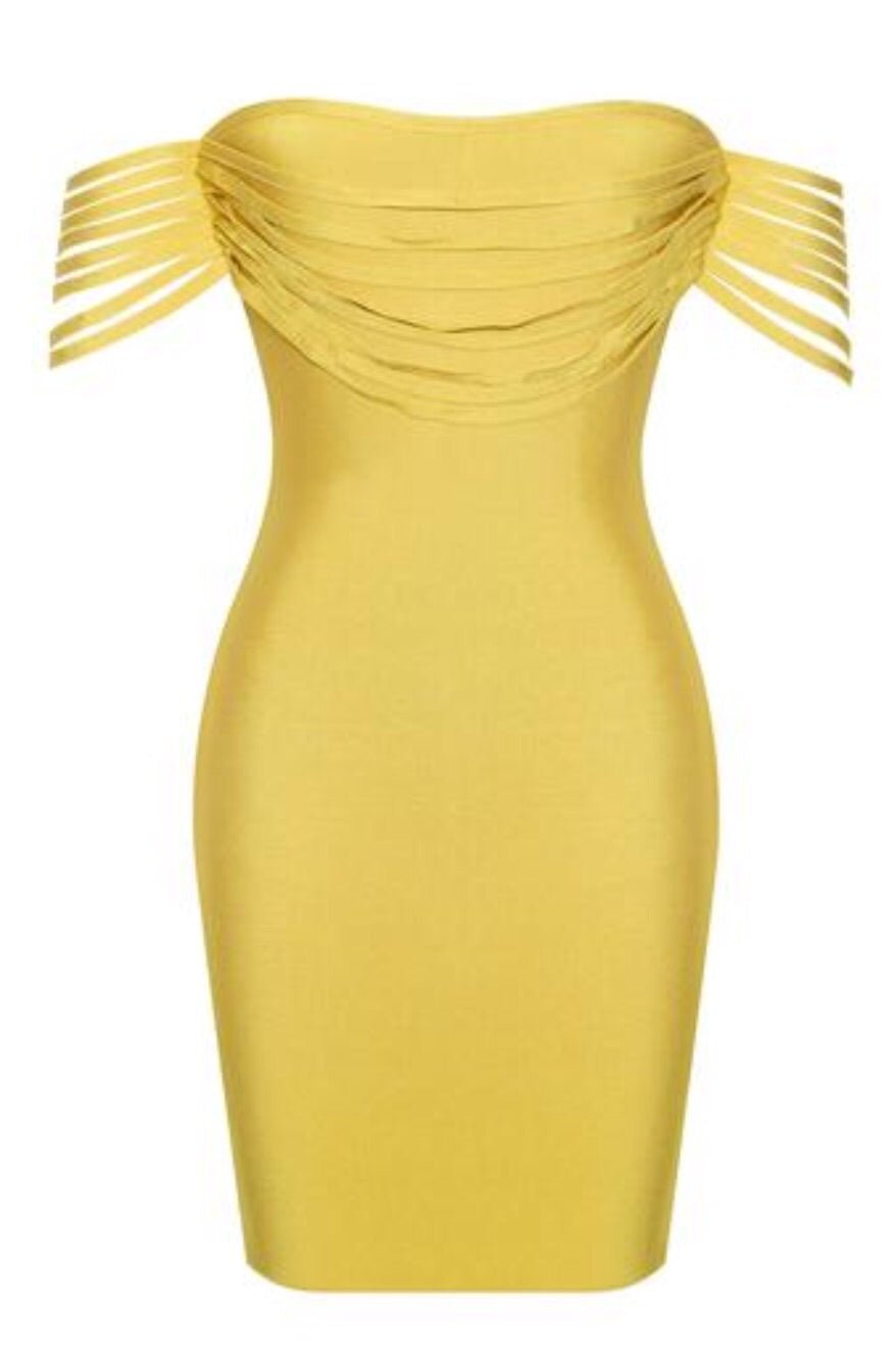 Kasey Yellow Bandage Dress