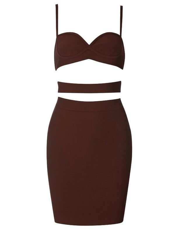 Aspen Brown Strap Bustier Cut Out Mini Dress