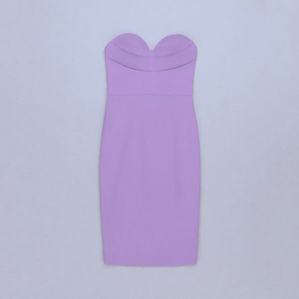 Jolie Purple Strapless Midi Dress - Image 10