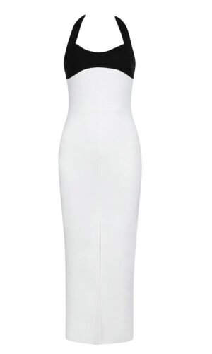 Marianna Halter Black White Midi Dress