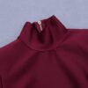 Harmoni Burgundy Long Sleeve Bandage Dress - Image 5