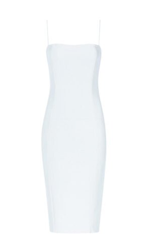 Harper White Spaghetti Strap Bandage Dress