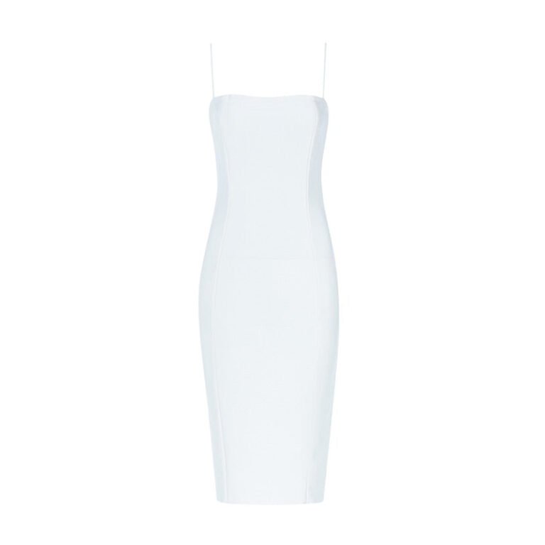 Harper White Spaghetti Strap Bandage Dress