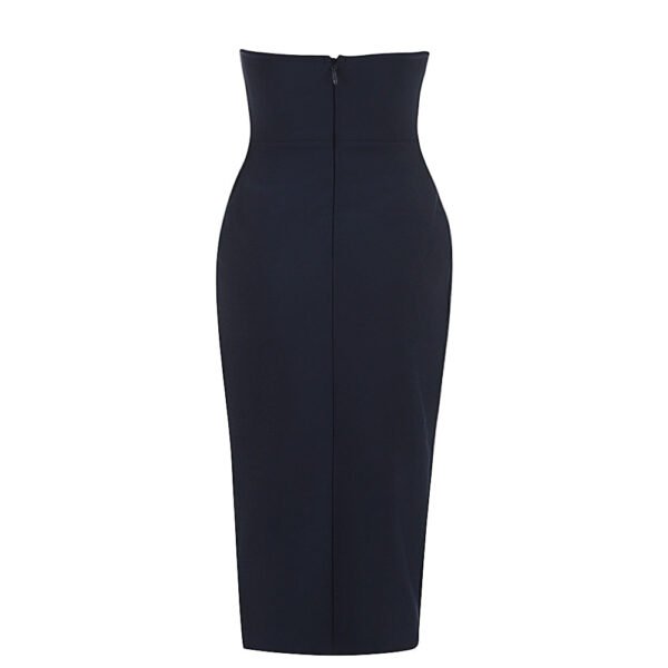 Everleigh Strapless Navy Blue Midi Dress - Image 4