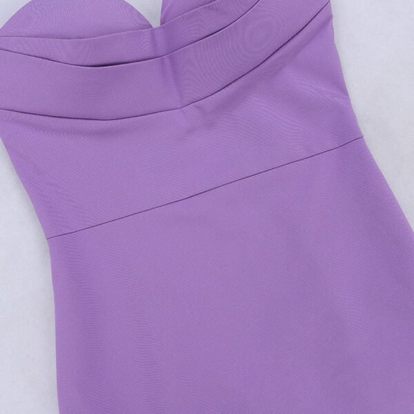 Jolie Purple Strapless Midi Dress - Image 3