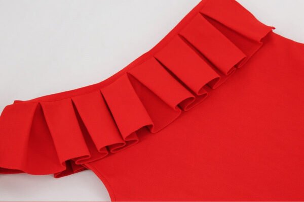 Jemma Red One Shoulder Strap Bandage Dress - Image 6