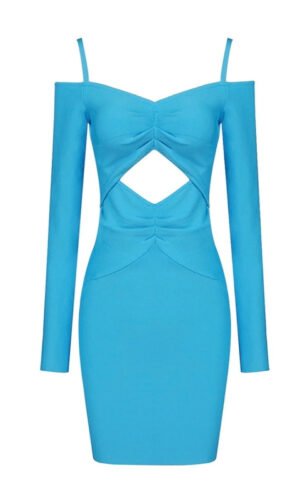 Molly Long Sleeve Mini Blue Dress