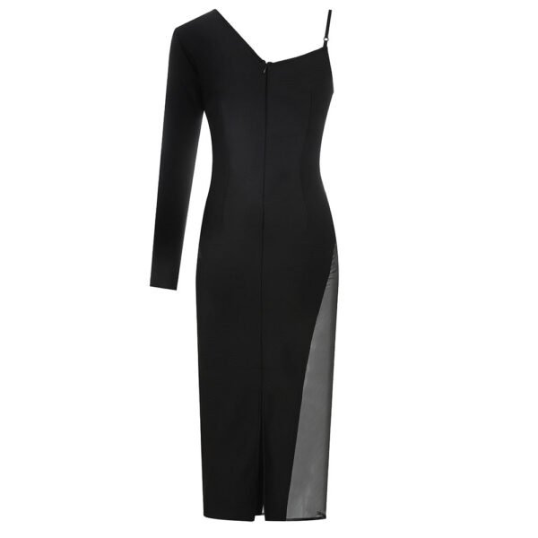 Elaine Long Sleeve Midi Dress with Mesh Side Detail - Image 5