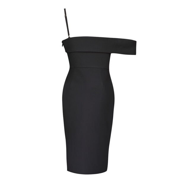 Clementine Black Off Shoulder Midi Dress - Image 2