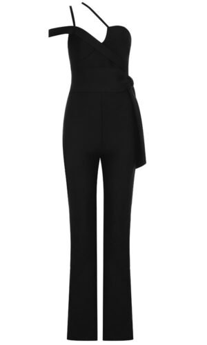 Elisabeth Black Strappy Maxi Jumpsuit