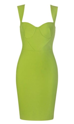 Ada Green Bustier Sweetheart Neckline Mini Dress