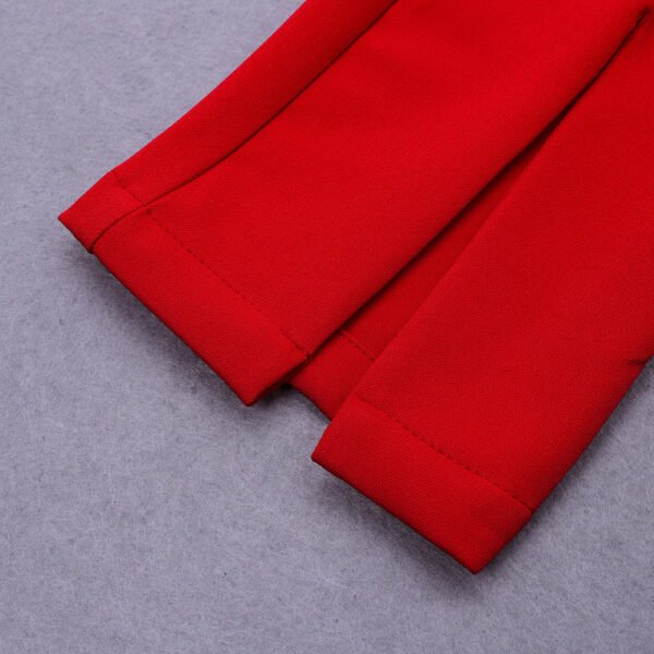 Journee V Neck Puff Sleeve Red Jumpsuit - Image 9