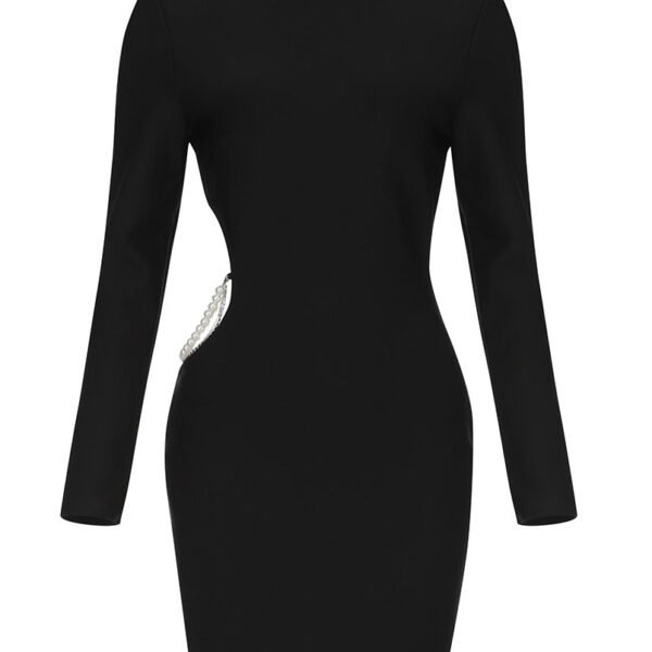 Gwyneth Black Long Sleeve Cutout Side Mini Dress