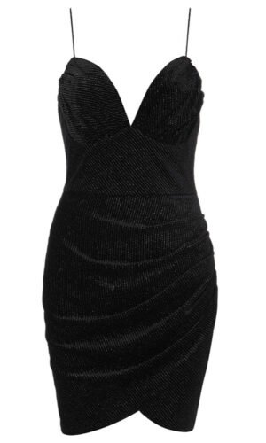 Nola Black Mini Sparkly Strap Mini Dress