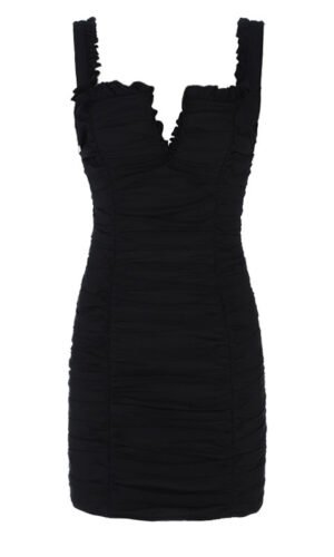 Janet Black Spaghetti Strap Mini Dress