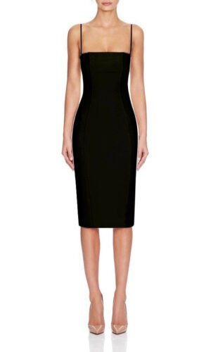 Harper Black Spaghetti Strap Bandage Dress