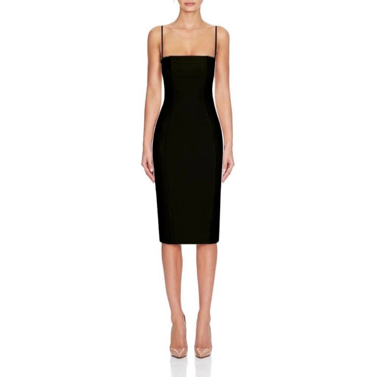 Harper Black Spaghetti Strap Bandage Dress