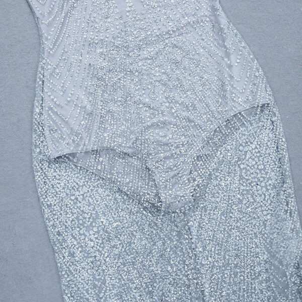 Jaylinn Silver Mesh Spaghetti Strap Dress - Image 9