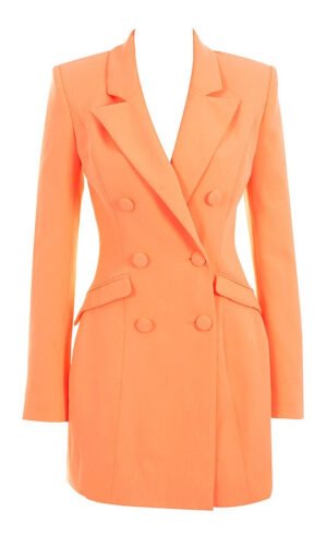 Karlotta Orange Long Sleeve Jacket Dress