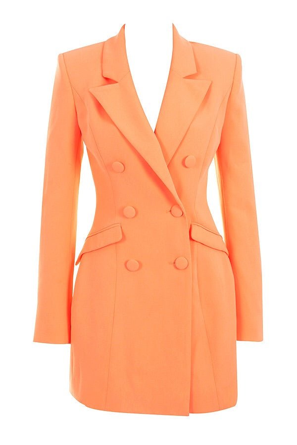 Karlotta Orange Long Sleeve Jacket Dress