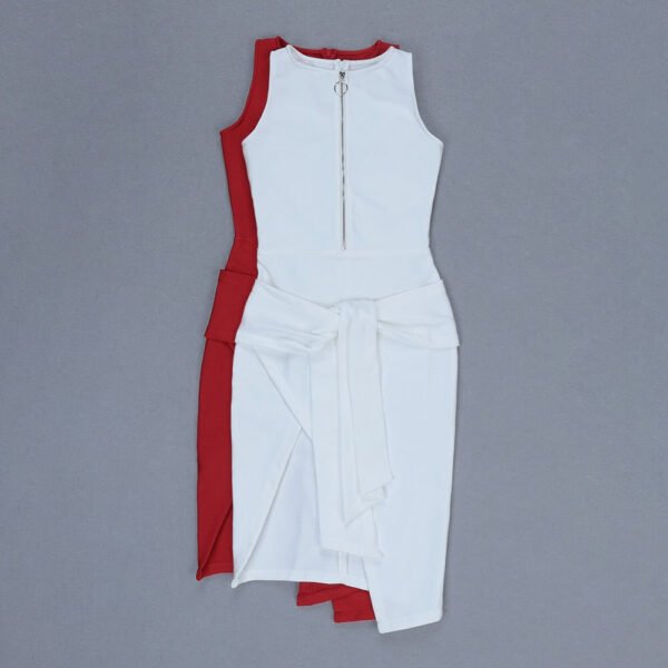 Lilly Red Tie Detail Bandage Dress - Image 10